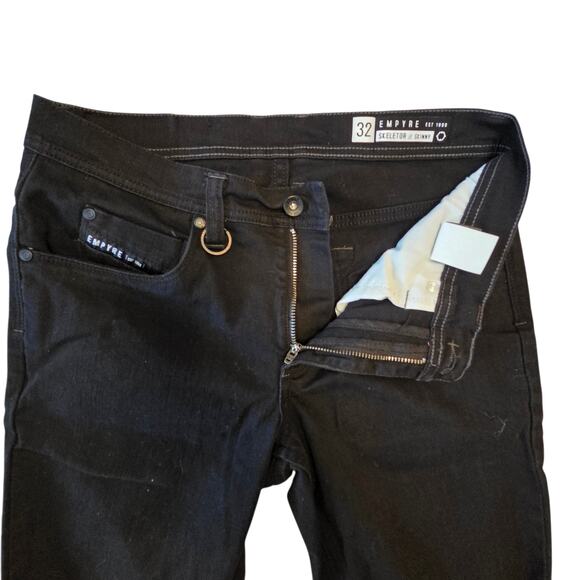Empyre Skeletor Black Skinny Fit Jeans size 32x31, low rise - Picture 4 of 10